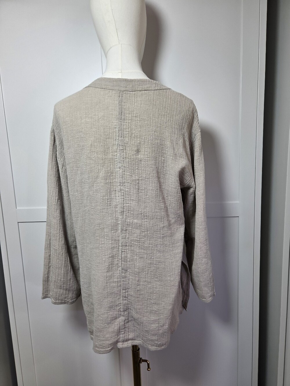MaxMara Puro Lino Light Beige Old Money Pretty Minimalist Cardigan Size 12 Large - Picture 4 of 11